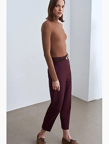 Pantalón de crepé de tiro alto y pernera recta dilvin