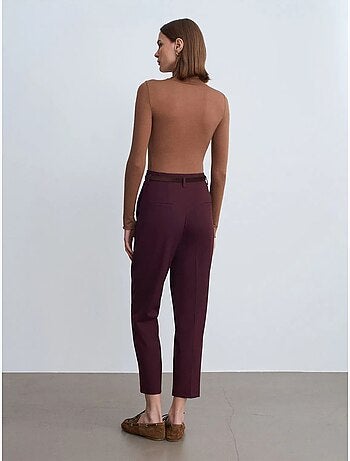Pantalón de crepé de tiro alto y pernera recta dilvin