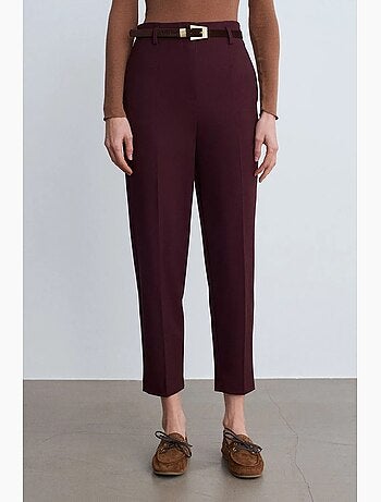 Pantalón de crepé de tiro alto y pernera recta dilvin