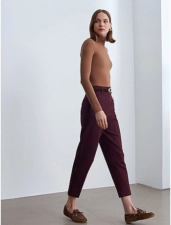 Pantalón de crepé de tiro alto y pernera recta dilvin