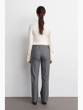 Pantalón de crepé de tiro bajo y pernera recta dilvin