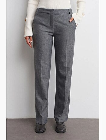 Pantalón de crepé de tiro bajo y pernera recta dilvin