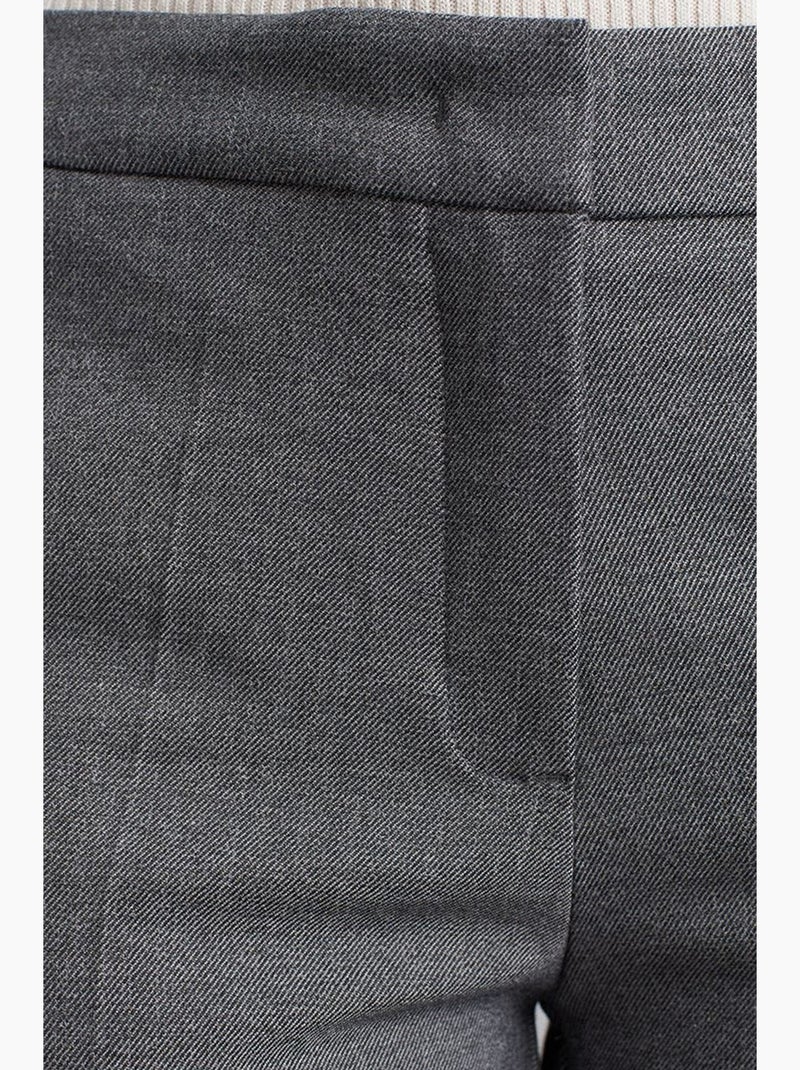 Pantalón de crepé de tiro bajo y pernera recta dilvin Gris negro - Kiabi