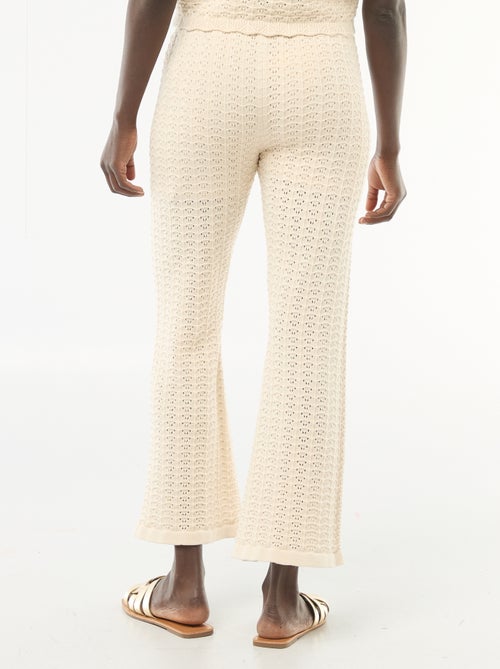 Pantalón de croché acampanado - Kiabi
