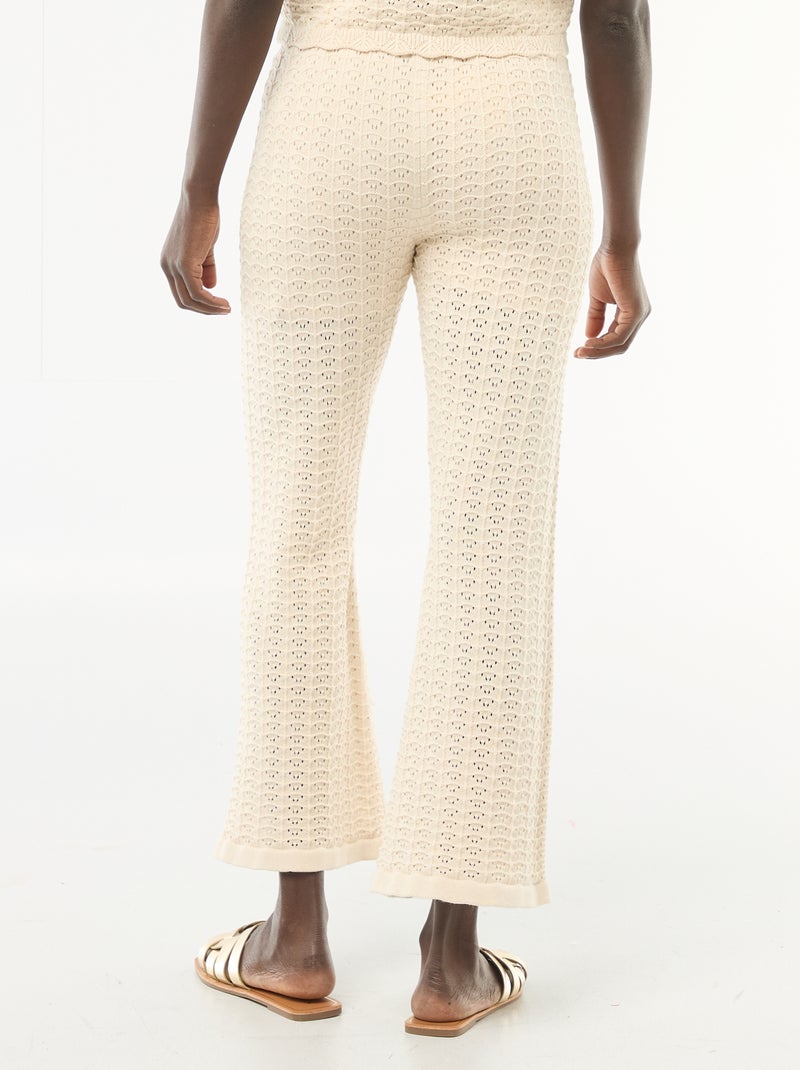 Pantalón de croché acampanado Beige - Kiabi