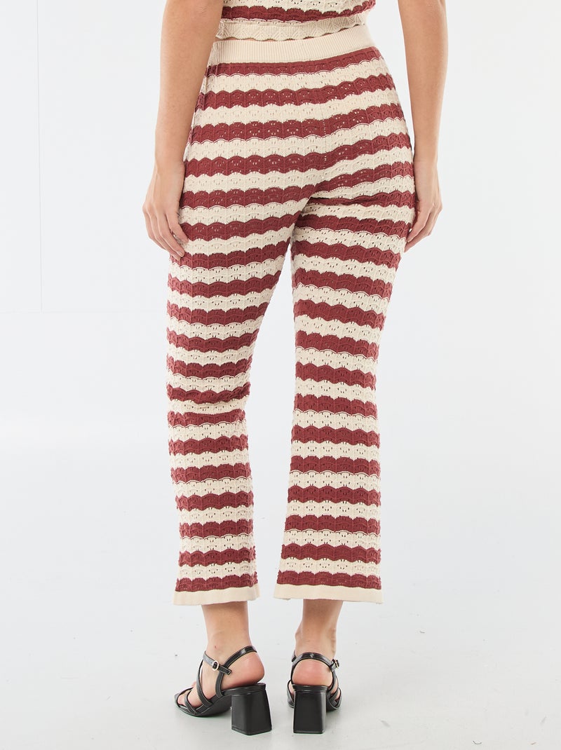 Pantalón de croché acampanado Beige - Kiabi