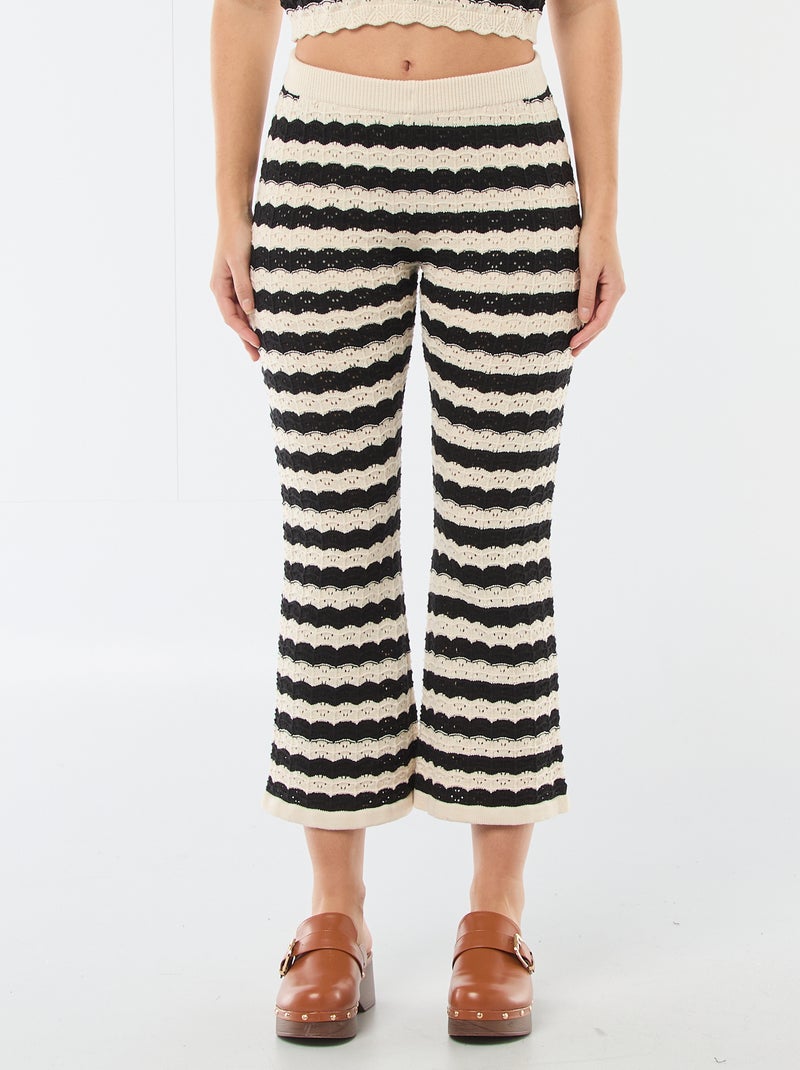 Pantalón de croché acampanado Beige - Kiabi