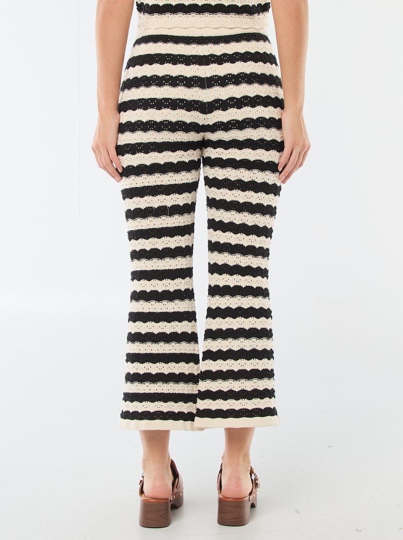 Pantalón de croché acampanado Beige - Kiabi