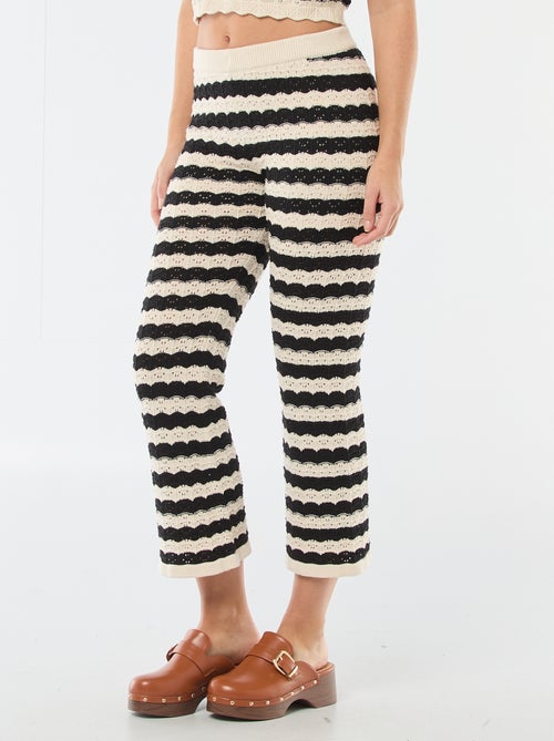 Pantalón de croché acampanado - Kiabi