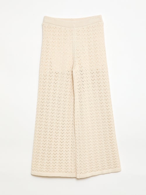 Pantalón de croché corte flare / acampanado - Kiabi