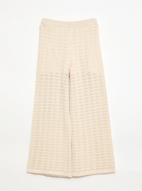 Pantalón de croché corte flare / acampanado - Kiabi