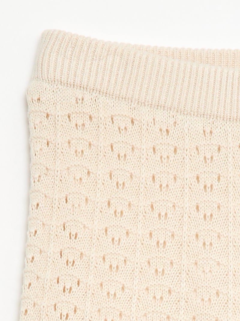 Pantalón de croché corte flare / acampanado Beige - Kiabi