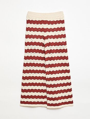 Pantalón de croché corte flare / acampanado