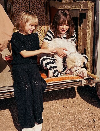 Pantalón de croché corte flare / acampanado