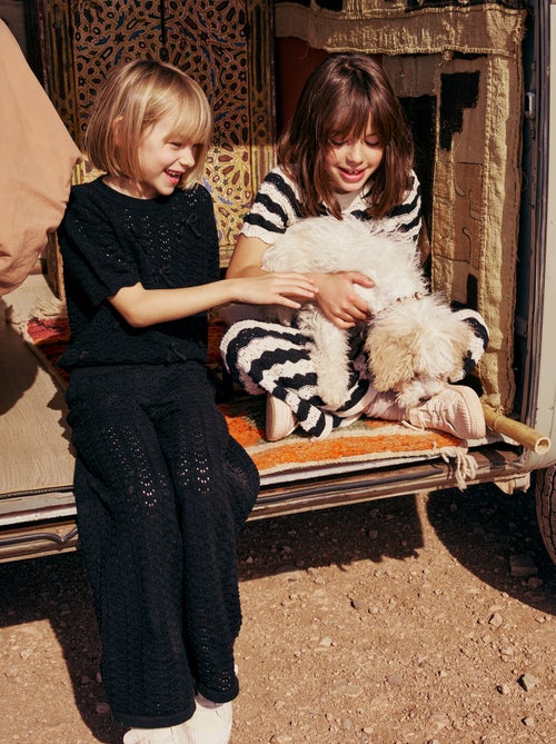 Pantalón de croché corte flare / acampanado - Kiabi