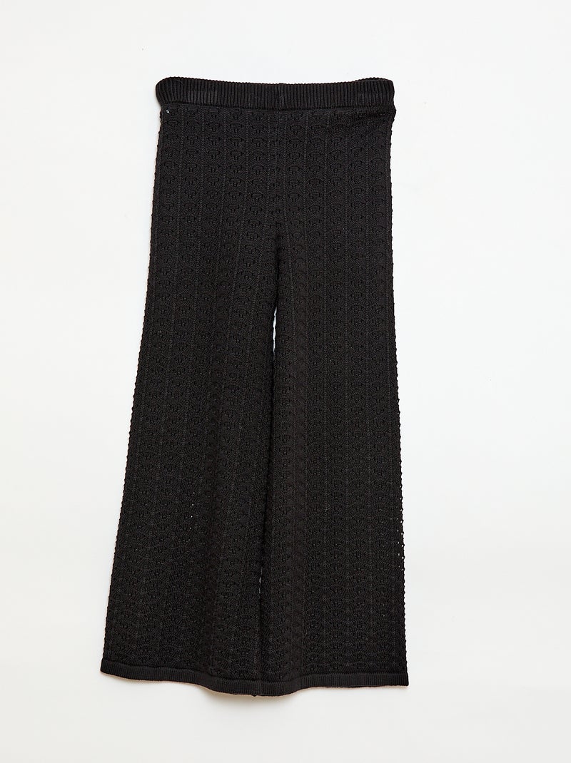 Pantalón de croché corte flare / acampanado Negro - Kiabi