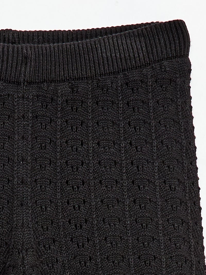 Pantalón de croché corte flare / acampanado Negro - Kiabi