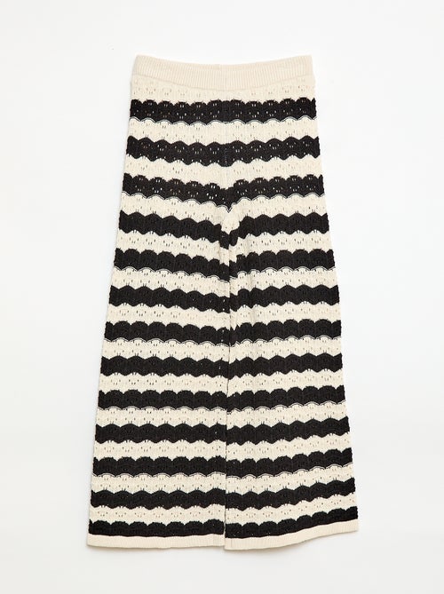 Pantalón de croché corte flare / acampanado - Kiabi