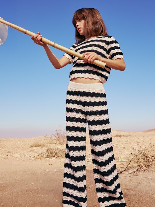 Pantalón de croché corte flare / acampanado - Kiabi