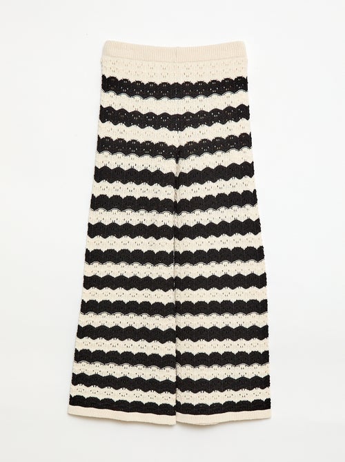 Pantalón de croché corte flare / acampanado - Kiabi