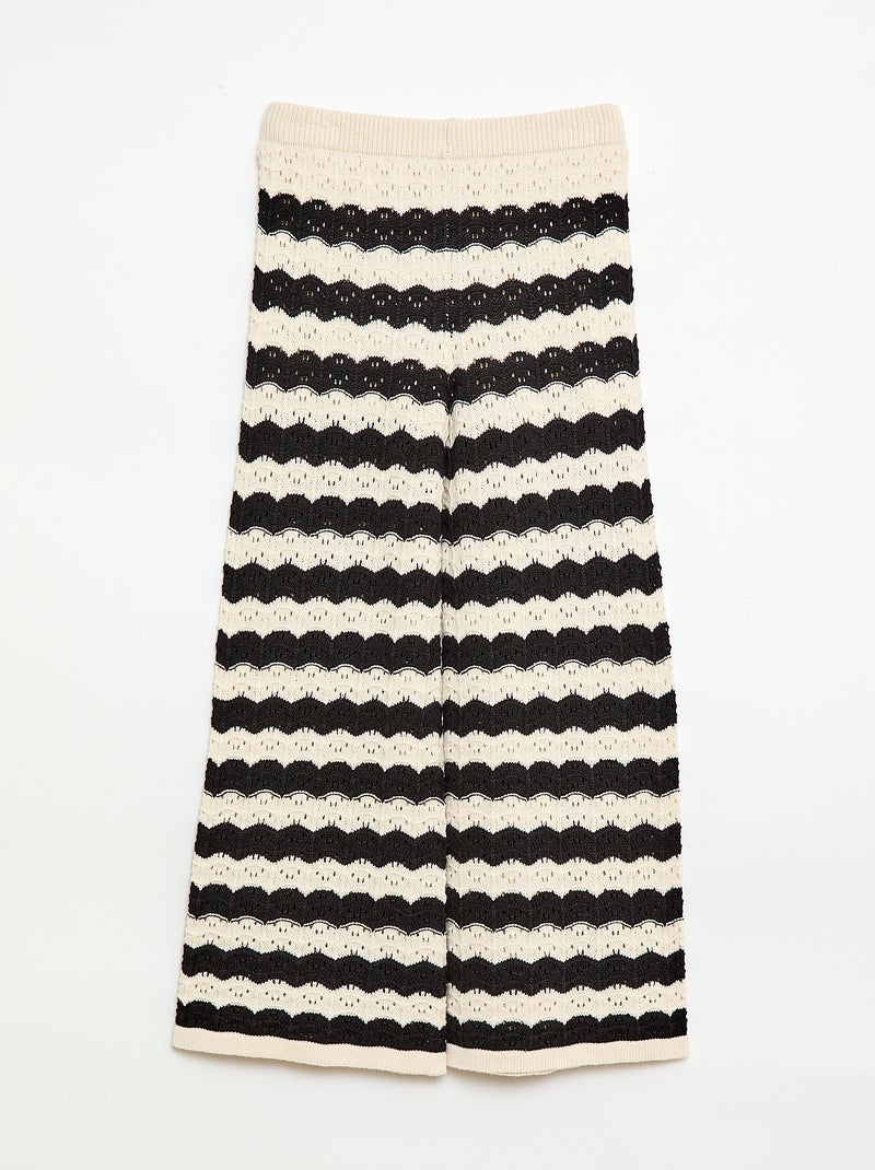 Pantalón de croché corte flare / acampanado Negro - Kiabi