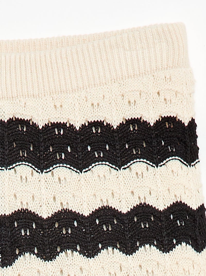 Pantalón de croché corte flare / acampanado Negro - Kiabi
