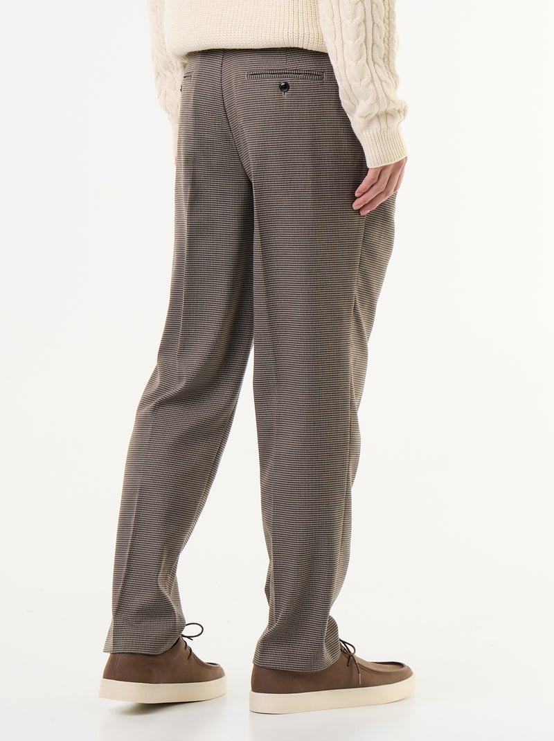 Pantalón de cuadros corte ajustado Marron - Kiabi