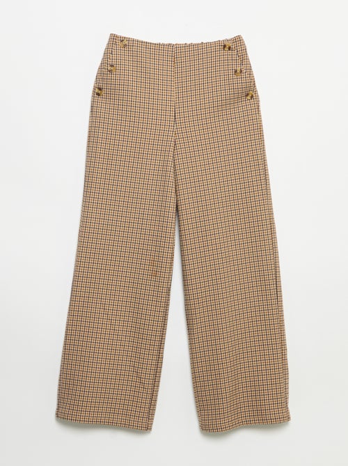 Pantalón de cuadros de corte ancho - Kiabi Pantalón de cuadros de corte ancho - Kiabi