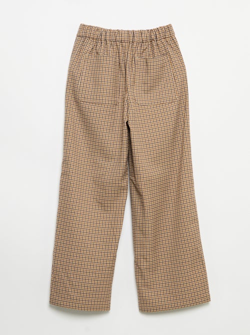 Pantalón de cuadros de corte ancho - Kiabi Pantalón de cuadros de corte ancho - Kiabi