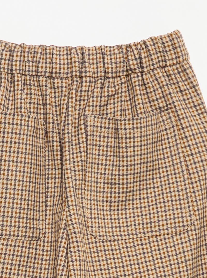 Pantalón de cuadros de corte ancho Marron - Kiabi