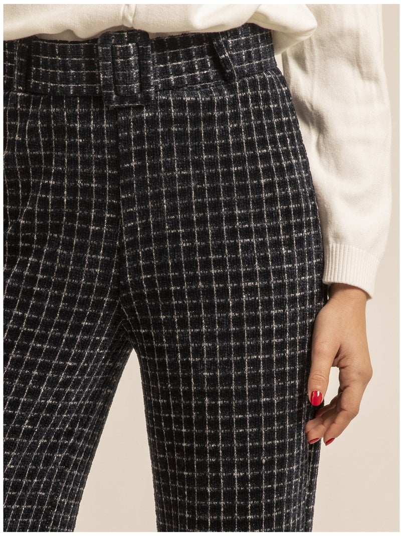 Pantalón de cuadros ESSILA Azul marino - Kiabi