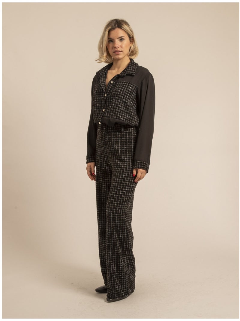 Pantalón de cuadros ESSILA Negro - Kiabi