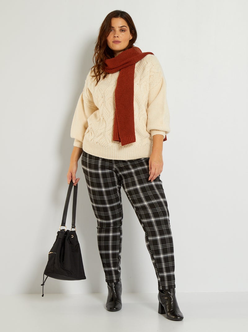 Pantalón de cuadros NEGRO - Kiabi