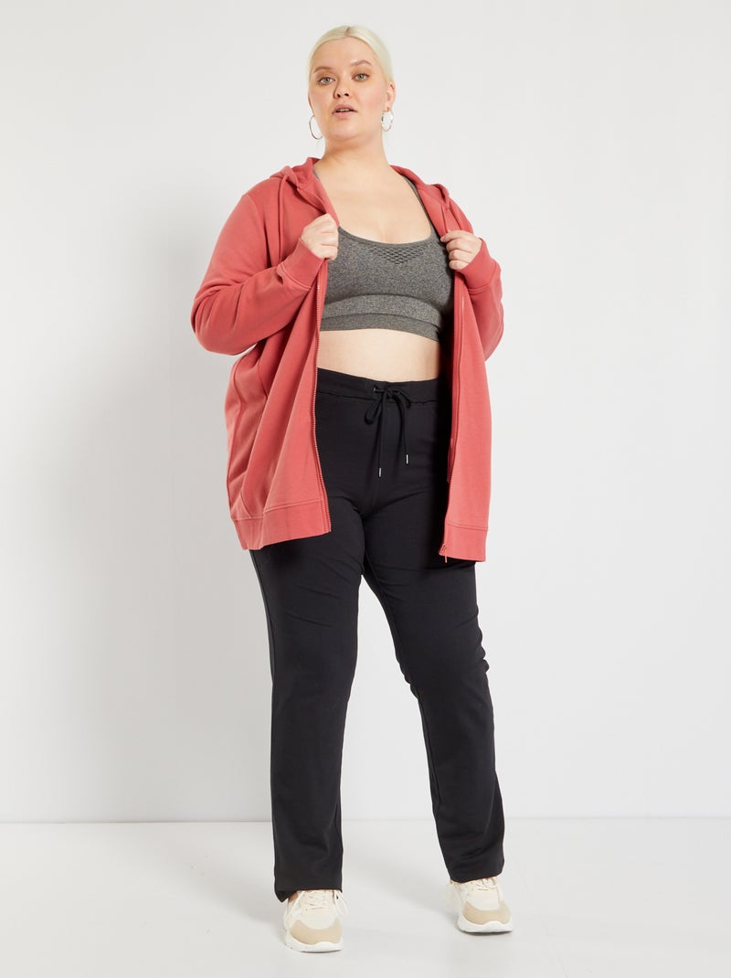 Pantalón de deporte de punto fino negro - Kiabi