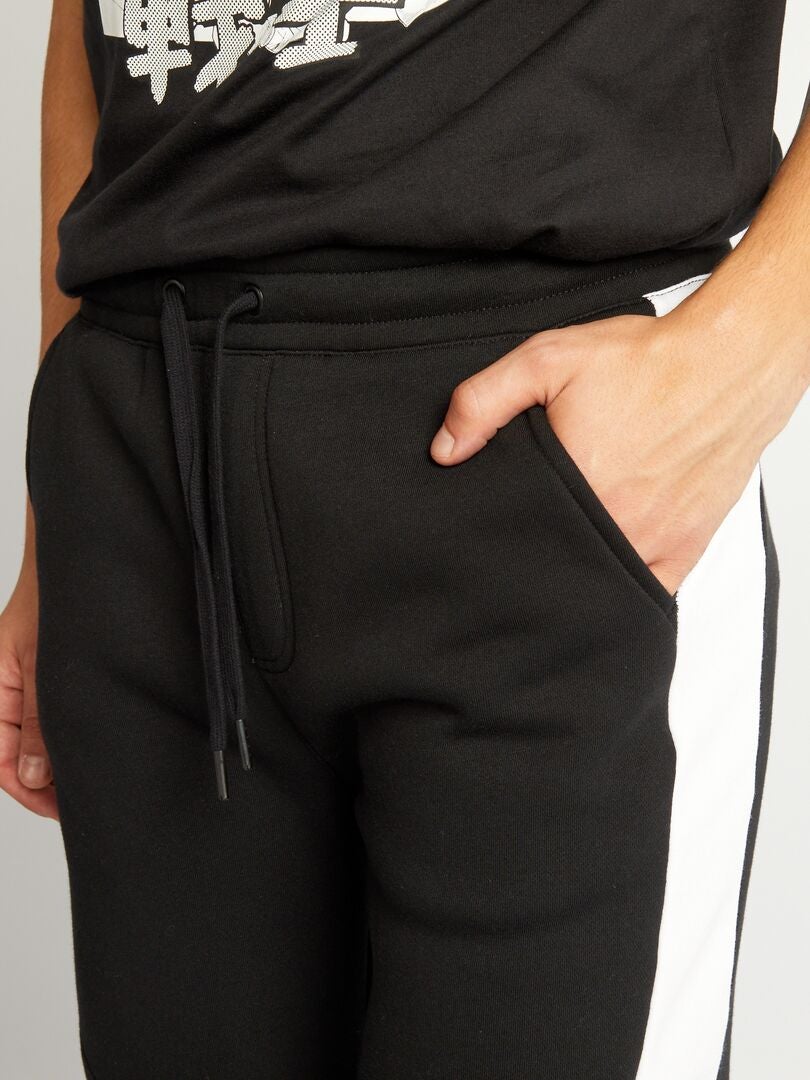 Pantalón de deporte de tejido de chándal Negro - Kiabi