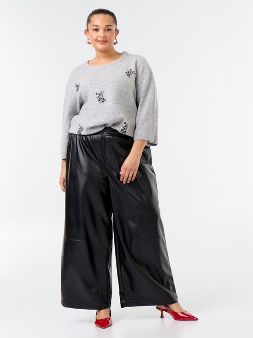 Pantalón de efecto piel - Kiabi