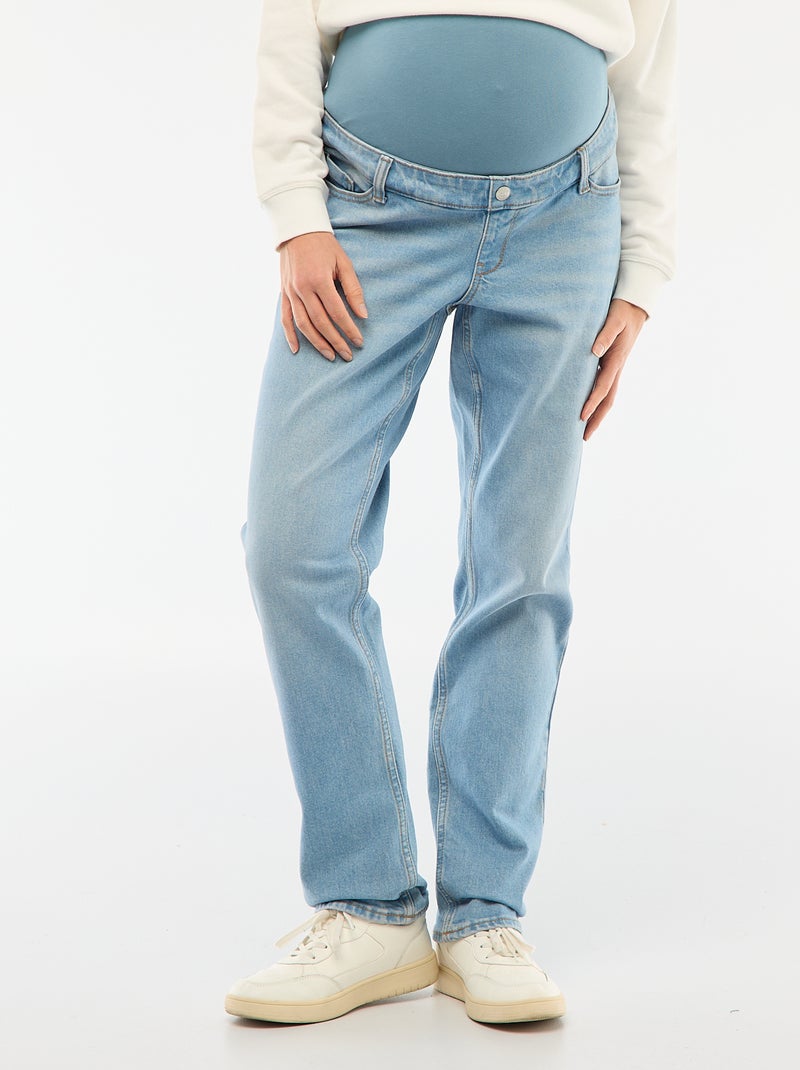 Pantalón de embarazo con cinturón elástico Azul - Kiabi