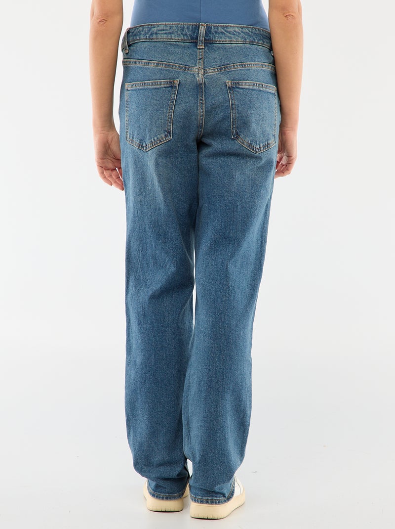 Pantalón de embarazo con cinturón elástico Azul - Kiabi