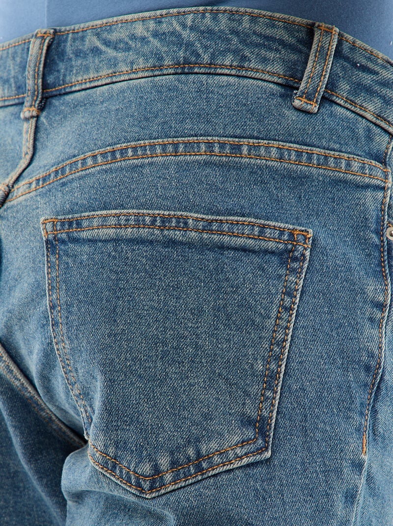 Pantalón de embarazo con cinturón elástico Azul - Kiabi