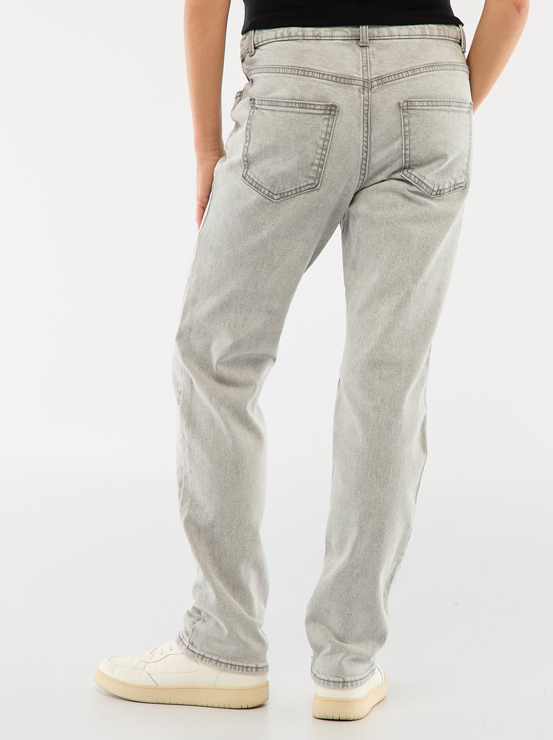 Pantalón de embarazo con cinturón elástico Gris - Kiabi