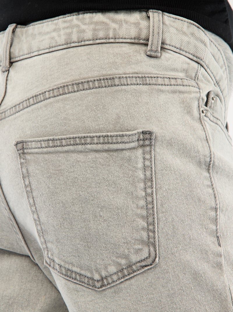 Pantalón de embarazo con cinturón elástico Gris - Kiabi