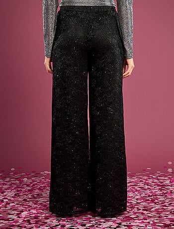 Pantalón de encaje con strass