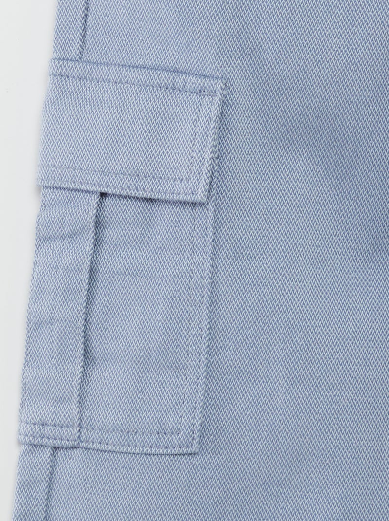 Pantalón de espiga con bolsillos con solapa AZUL - Kiabi