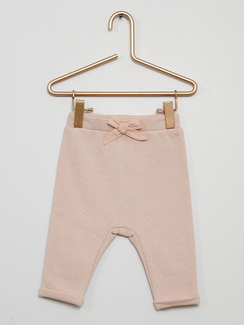 Pantalón de felpa a rayas rosa - Kiabi