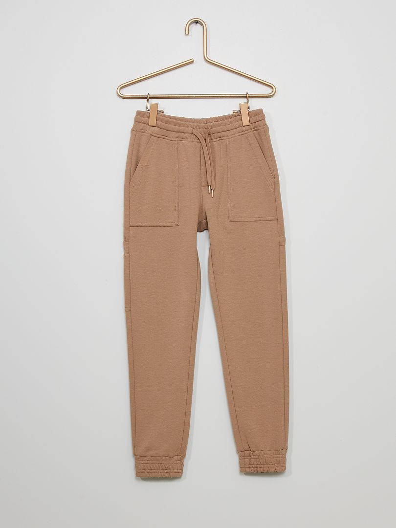 Pantalón de felpa con bolsillos BEIGE - Kiabi