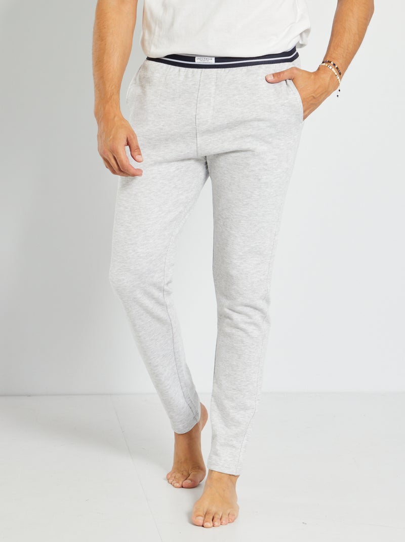 Pantalón de felpa con cinturón GRIS - Kiabi