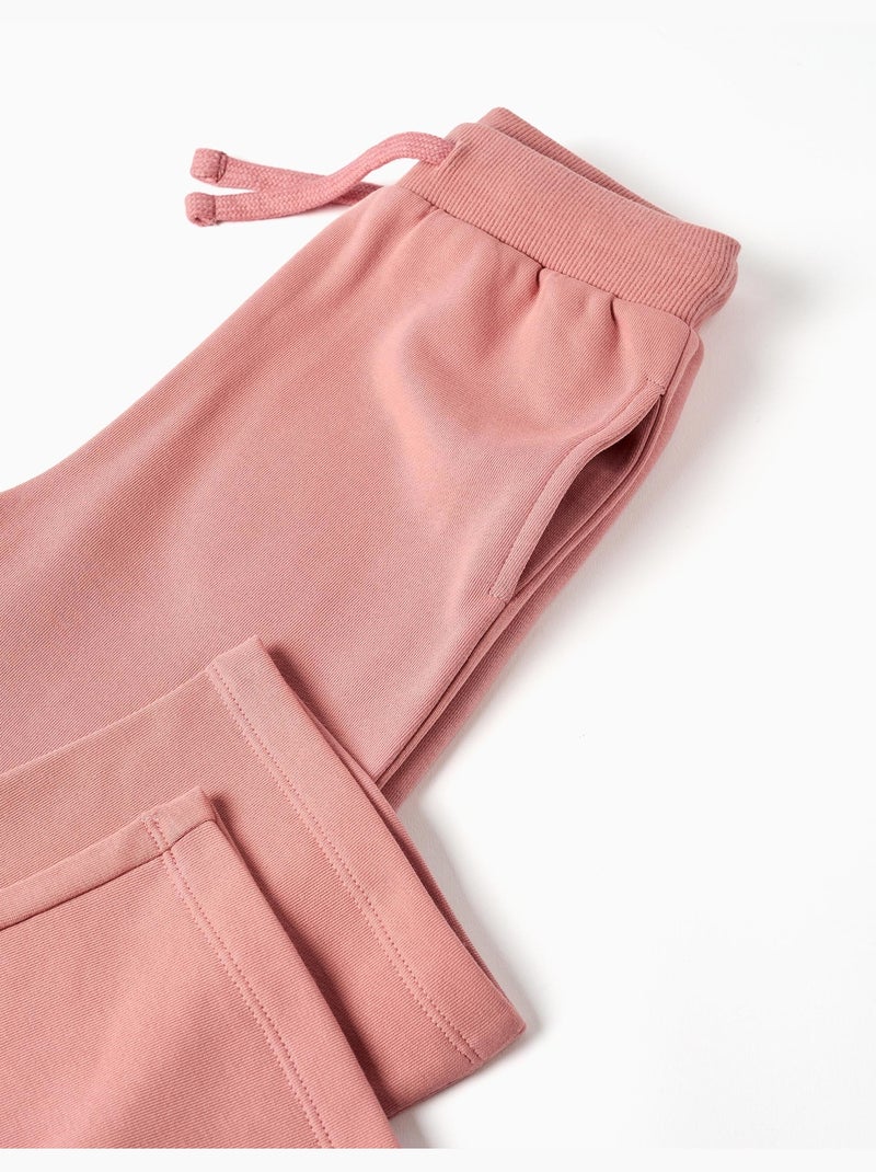 Pantalón de felpa con cordón y bolsillos Rosa - Kiabi