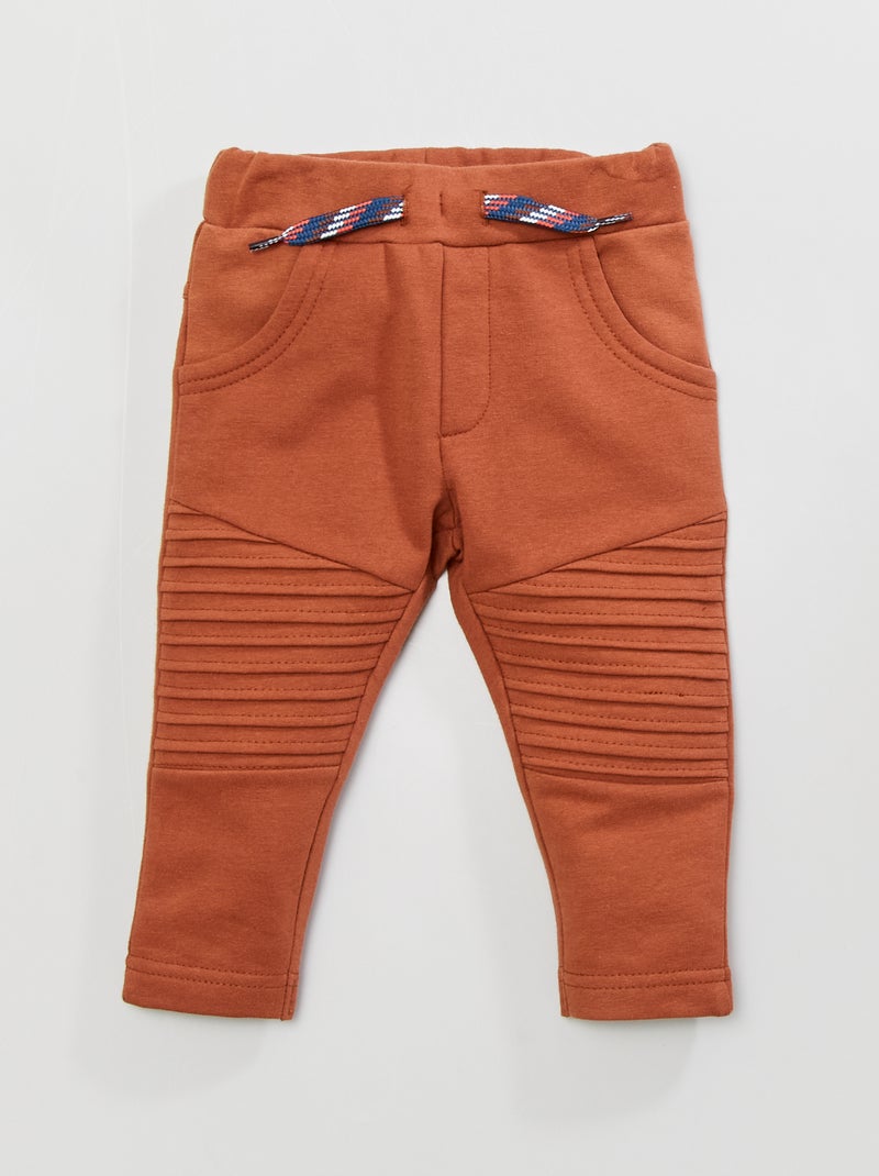 Pantalón de felpa con detalles en las rodillas NARANJA - Kiabi