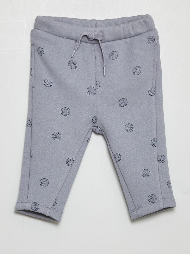 Pantalón de felpa con estampado GRIS - Kiabi