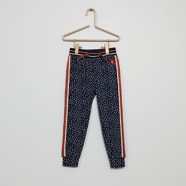 Pantalón de felpa con lunares Niña 3-12 años - azul marino - Kiabi - 8,00€